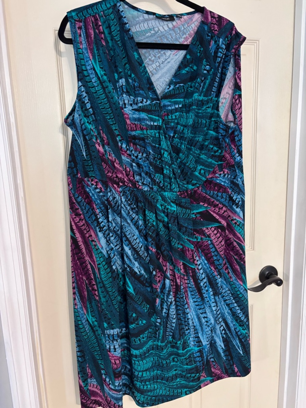 Apt. 9 Teal, Blue & Purple V-Neck Midi Dress